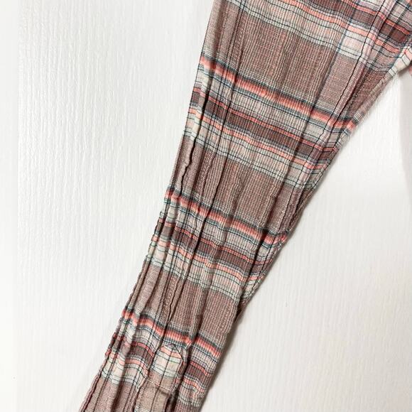 NWOT CURRENT/ELLIOTT Top S Plaid Beige Brown Multi Pocket Long-Sleeve Cotton - Picture 10 of 16